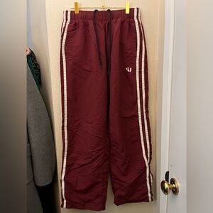 YoungLA  Burgundy Joggers with White Stripes